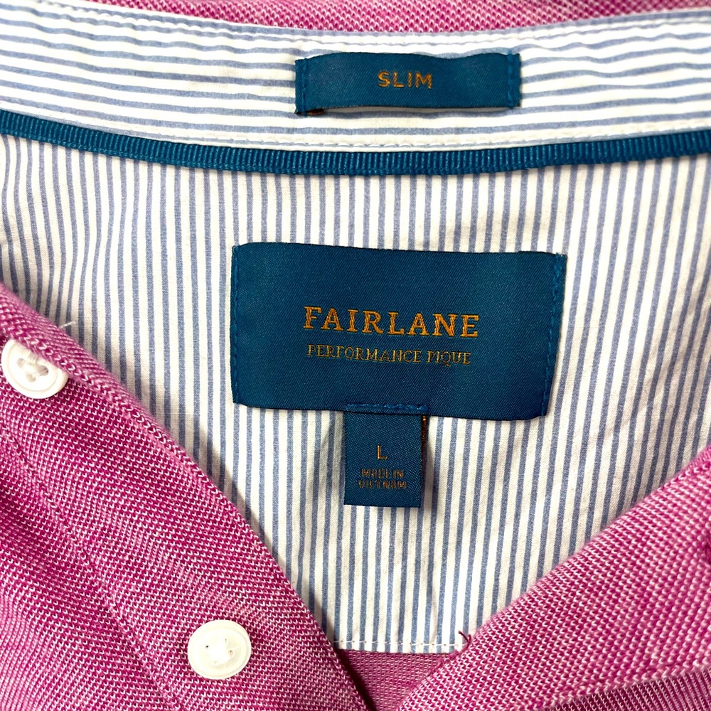 Fairlane Men’s Robert‎ Slim Fit Performance Pique Polo Shirt. Large. Magenta. - Picture 2 of 4